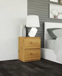 MELWIN M2 nočný stolík, dub Artisan
