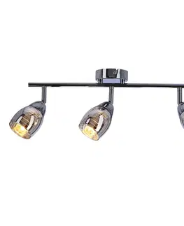 Stropná lampa Virginia s chrómovým pásikom, zrkadlové tienidlo e14