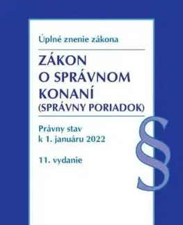 Zákon o správnom konaní Úzz, 11. vydanie 2022