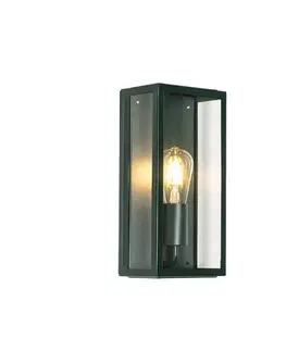 Priemyselná vonkajšia nástenná lampa tmavozelená so sklom IP44 - Rotterdam