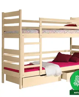 Poschodová posteľ Darek 190x80 prírodná borovica