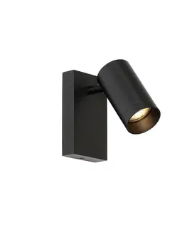 Moderná nástenná lampa čierna nastaviteľná s vypínačom - Jeana Luxe
