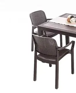 DEOKORK Záhradná ratanová zostava KARA MINI 1+2 (hnedá)
