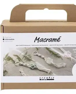 Mini kreatívna sada Makramé - Prívesky na kľúče s kryštálmi