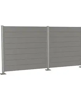 Biohort Zástena na ochranu súkromia BIOHORT - výška 182 cm (šedý kremeň metalíza) 96 × 182 × 4,4 cm