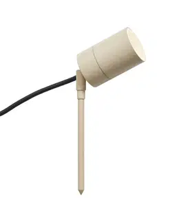 Bodové svietidlo so zemným hrotom béžové GU10 50 mm nastaviteľné IP44 vrátane kábla a zástrčky - Solo