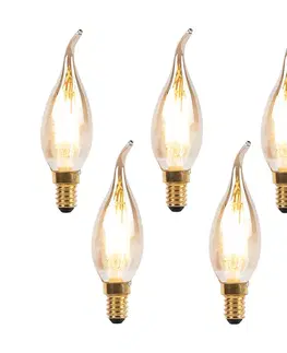 Sada 5 stmievateľných LED vláknových sviečkových žiaroviek E14 240V 3W 250lm