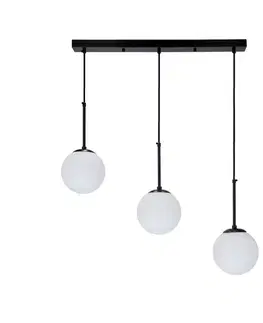 Závesná lampa Pompei čierna 3X40W E27 biele tienidlo