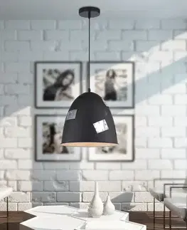 Závesná stropná lampa 1X60W E27 čierna + chróm PATCH