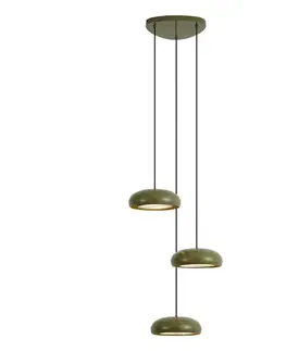 Retro zelená závesná lampa s kovovým tienidlom 6-svetelná - Macaron