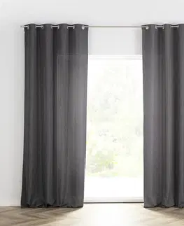 Dekoria Záves BASIC s kolieskami 140x280 cm tmavosivy 1 ks., 140 cm x 280 cm