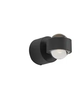 Dizajnové nástenné svietidlo čierne vrátane LED IP44 - Lens