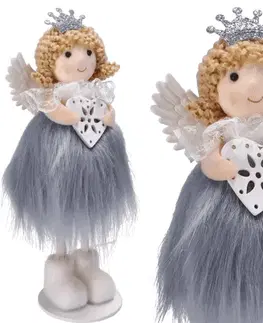 ArtJum Vianočný anjel AURORA | sivá 16 cm