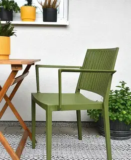 Plastové kreslo s podrúčkami HELSINKY (rôzne farby) béžová
