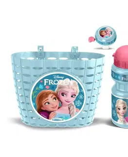 Frozen Cyklistická sada Frozen II (košík, láhev, zvonek) - světle modrá