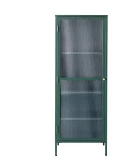Dekoria Vitrína Xappa slim green, 58 x 40,5 x 160,5 cm 
