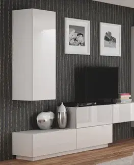 Závesný TV stolík LIVO s elektrickým krbom Halmar