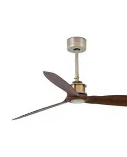 FARO Barcelona FARO 33398WT - Stropný l. JUST FAN M priemer 128 cm hnedá/mosadz Wi-Fi Tuya + diaľkové ovládanie (DO) 33398T