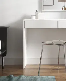 KONDELA Violet toaletný stolík biela