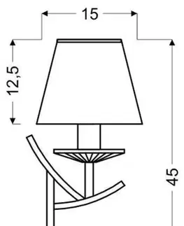 Patinovaná nočná lampa na stolík, žlté tienidlo, E14 Valencia