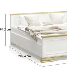 NABBI Igins LB-160 manželská posteľ s roštom 160x200 cm sosna Andersen / dub zlatý