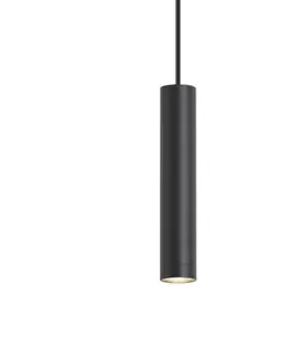Dizajnové závesné svietidlo čierne GU10 50mm IP44 - Tuba
