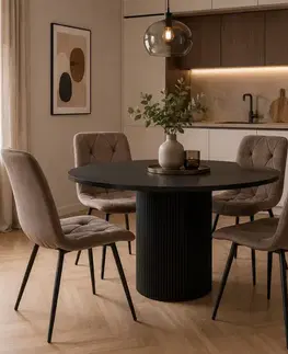 KONDELA DANIRA NEW jedálenská stolička béžovosivá (taupe) / čierna
