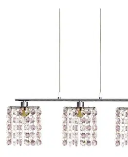 Závesná lampa chróm/fialové kryštály 3xG9 Classic
