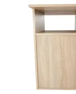 KONDELA Maurus MA11 New rohový pc stolík dub sonoma / biela