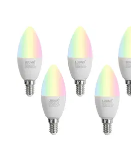 Sada 5 inteligentných LED žiaroviek E14 C37 Opal RGBW 4.9W 470 lm 2700-6500K