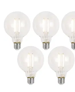 Sada 5 inteligentných stmievateľných LED žiaroviek E27 G95 číra 7W 806 lm 2700-6500K Zigbee