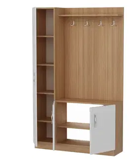 Predsieňová stena Naturel - Teak, White