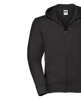 RUSSELL COLECTION Pánska mikina Russel s kapucňou na zips - ČIERNA XXXL