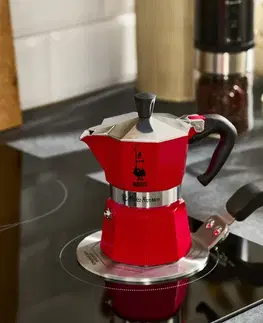 Kávovar na moka kávu Bialetti Moka Express, 130 ml, červený