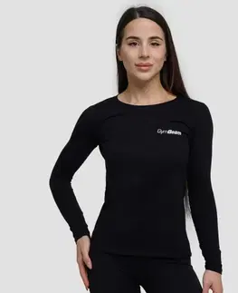 GymBeam Dámske tričko s dlhým rukávom Basic Black  XL
