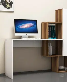 Písací stôl Açelya - Walnut, White