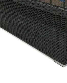 DEOKORK Ratanový stôl výsuvný jedálenský / odkladací 140 x 80 cm SEVILLA (antracit)