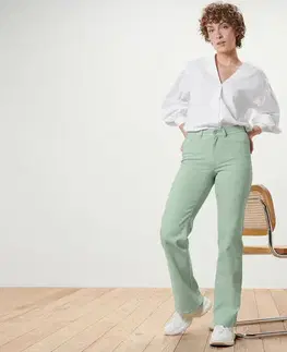 Bootcut džínsky – strih »Lou«, mätovozelené