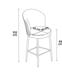 Bar Stool Set (6 Pieces) Alte - Anthracite, Gold