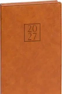 NOTIQUE Vreckový diár Prestigio 2027, hnedý, 9 x 15,5 cm