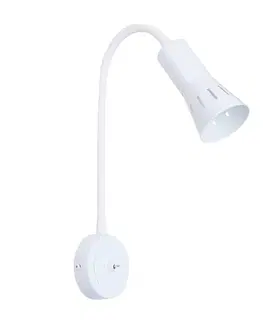 Nástenná lampa biela s nastaviteľným ramenom 1xE14 Arena