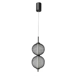Závesná lampa PUMA s drôteným tienidlom a guľovými tienidlami 14 x 38 cm – dizajnové LED osvetlenie obývačky 3000K