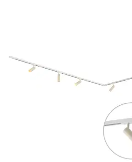 Moderný koľajnicový systém s 5 bodovými svetlami biely s béžovou 1-fázový GU10 35mm - Iconic Jeana Luxe