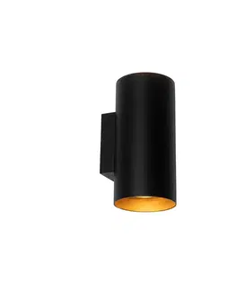 Inteligentná nástenná lampa čierna so zlatom 2-svetlá vrátane Wifi GU10 - Sab