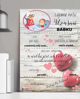 Darček pre babku - Vyznanie lásky na tabuľke od vnúčat pre babku na Vianoce