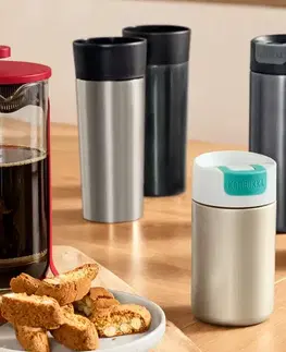 Cestovný hrnček na kávu TO GO, ušľachtilá oceľ