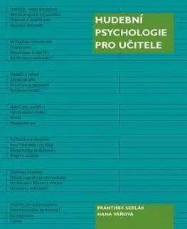 Hudební psychologie pro učitele, 2.vydání - František Sedlák, Hana Váňová