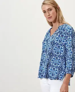 Tuniková blúzka s potlačou, modrá