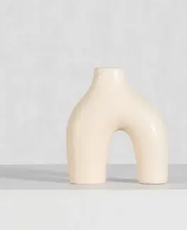 Dekoria Váza Unico 18cm beige, 15,5 x 6,5 x 18 cm