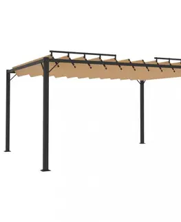Pergola s lamelovou strechou 3 x 4 m hliník / látka Dekorhome